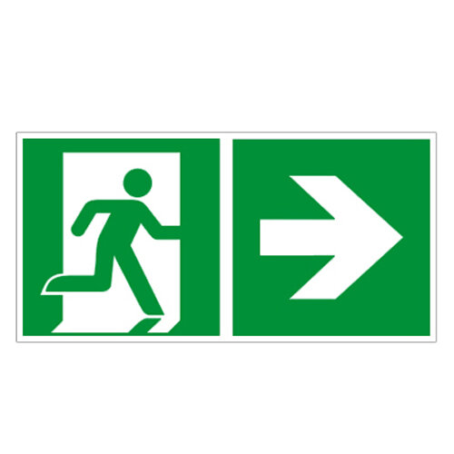 Rettungsweg rechts  Kunststoff 300 x 150 mm ISO