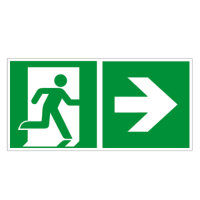 Rettungsweg rechts  Kunststoff 400 x 200 mm ISO