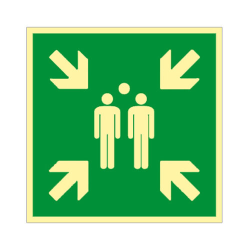 Sammelstelle Kunststoff nachleuchtend selbstklebend 200 x 200 mm ISO