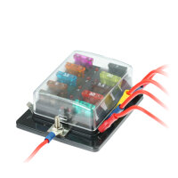 KFZ Sicherungshalter 10-fach mit Status LED für...