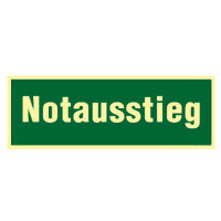 Text " Notausstieg " Kunststoff nachleuchtend...