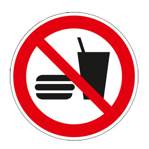 Verbotszeichen Essen und Trinken verboten Kunststoff 200 mm