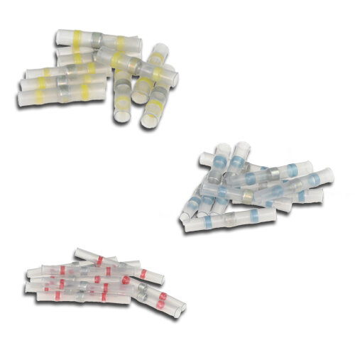 SET: 30 Löt-Stossverbinder isoliert 10xrot, 10xblau, 10xgelb