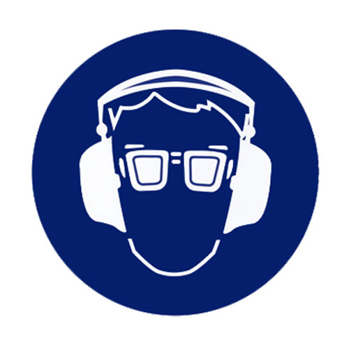 Gebotszeichen Augen- und Gehörschutz benutzen Folie selbstklebend 200 mm