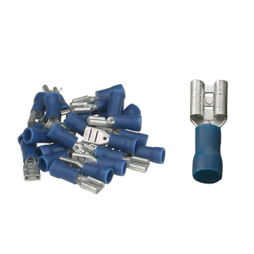 25 teilisolierte Flachsteckhülse 4,7x0,8 blau 1,5 bis 2,5 mm²