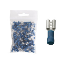 100 teilisolierte Flachsteckhülse 4,7x0,8 blau 1,5...