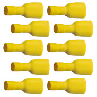 10 vollisolierte Flachsteckhülsen 9,5x1,1 gelb 4,0...