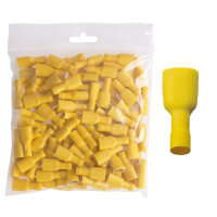 100 vollisolierte Flachsteckhülsen 9,5x1,1 gelb 4,0...
