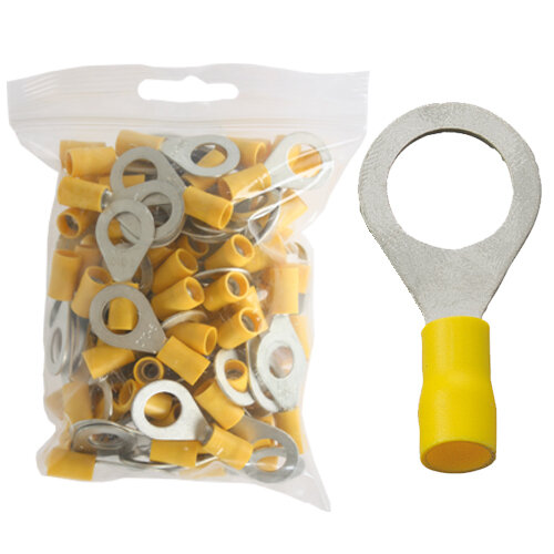 100 isol. Ringkabelschuhe gelb M10 4,0 bis 6,0 mm²
