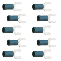 10 isol. Gabelkabelschuhe blau M5 1,5 bis 2,5 mm²