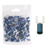 100 isol. Gabelkabelschuhe blau M5 1,5 bis 2,5 mm²