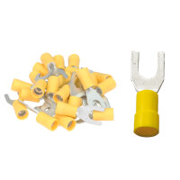 25 isol. Gabelkabelschuhe gelb M6 4,0 bis 6,0 mm²