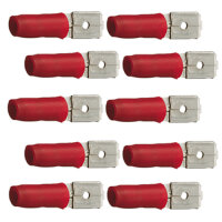 10 teilisolierte Flachstecker 4,7x0,8 rot 0,5 bis 1,5...