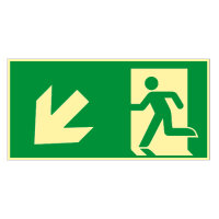 Rettungsweg links abwärts Kunststoff nachleuchtend...