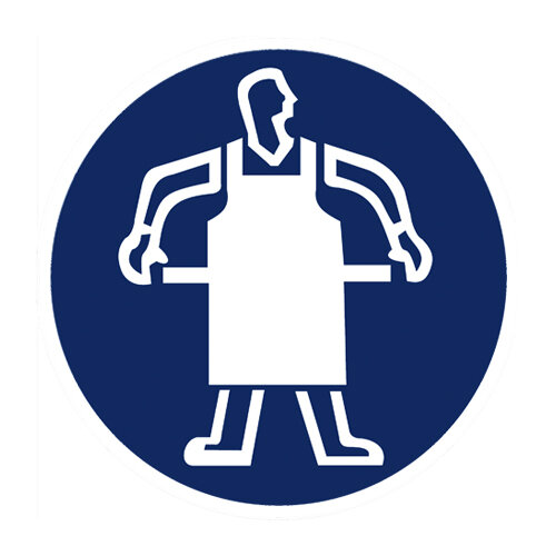 Gebotszeichen "Schutzschürze tragen " Folie selbstklebend 315 mm