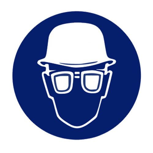 Gebotszeichen Augen- und Kopfschutz  benutzen Folie selbstklebend 315 mm