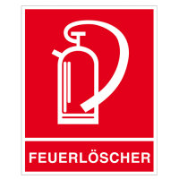 Feuerlöscher - Symbol mit Zusatztext Kunststoff