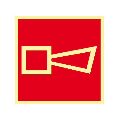 Alarmsignal - Schild  Kunststoff nachleuchtend selbstklebend 200 x 200 mm