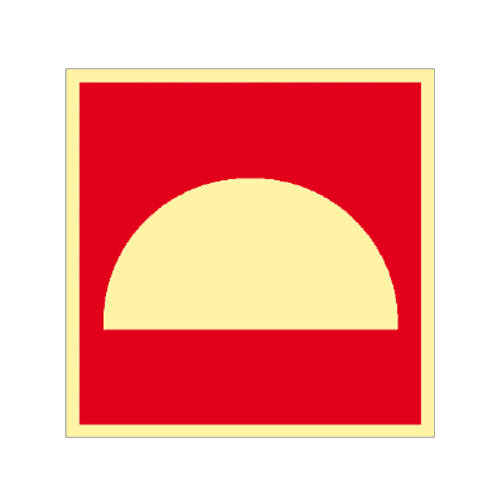 Mittel und Geräte zur Brandbekämpfung - Schild  Kunststoff nachleuchtend selbstklebend 148 x 148 mm