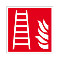 Feuerleiter - Schild Folie selbstklebend ISO 150 x 150 mm