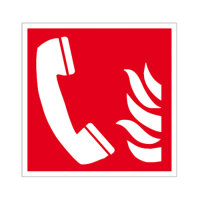 Brandmeldetelefon - Schild Folie selbstklebend ISO 150 x 150