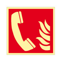 Brandmeldetelefon - Schild Kunststoff nachleuchtend...