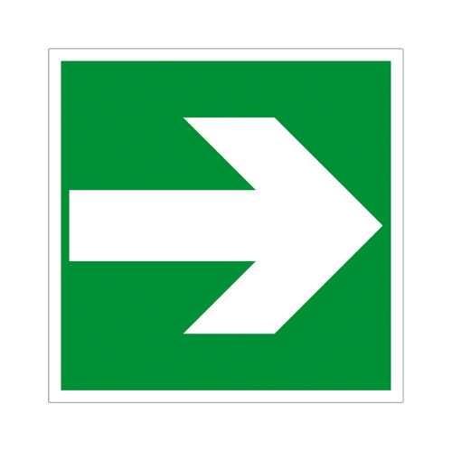 Notausgang - Richtungsangabe Kunststoff 148 x 148 mm