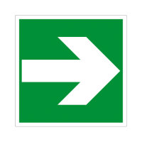 Notausgang - Richtungsangabe Kunststoff 148 x 148 mm