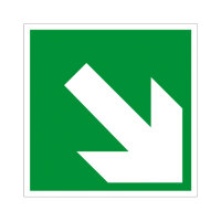 Notausgang - Richtungsangabe schräg Folie...