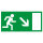Rettungsweg Schild rechts abwärts Kunststoff 297 x 148 mm