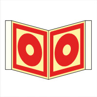 Brandmelder manuell Winkelschild Kunststoff nachleuchtend...