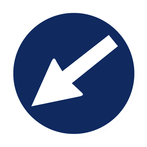 Gebotszeichen Richtungshinweis Kunststoff 315 mm