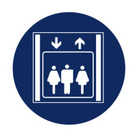 Gebotszeichen Personenaufzug Folie selbstklebend 315 mm