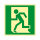 Notausgang - Fluchtrichtung links Kunststoff nachleuchtend selbstklebend 148 x 148