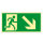 Rettungsweg Schild rechts abwärts Kunststoff nachleuchtend selbstklebend 400 x 200 mm