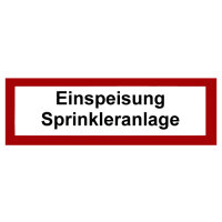 Einspeisung Sprinkleranlage Kunststoff 297 x 105 mm