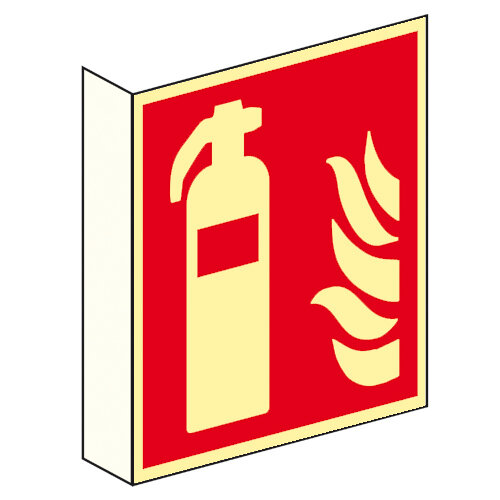 Feuerlöscher - Fahnenschild Kunstsoff nachl. ISO 150 x 150 mm