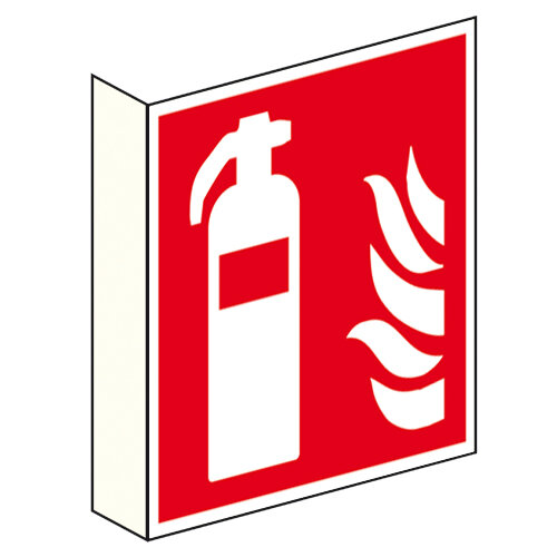 Feuerlöscher - Fahnenschild Kunstsoff ISO 150 x 150 mm