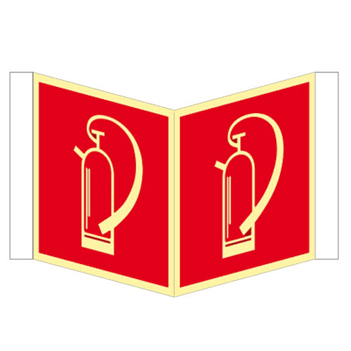 Feuerlöscher - Winkel- / Nasenschild Kunstsoff nachl. 200 x 200 mm