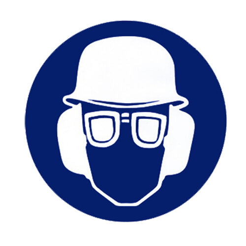 Gebotszeichen Augen-, Gehör- und Kopfschutz benutzen Kunststoff 315 mm