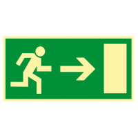Rettungsweg Schild rechts Kunststoff nachleuchtend...