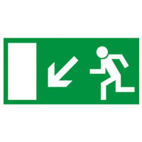 Rettungsweg Schild links abwärts Kunststoff 400 x...