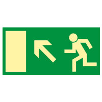 Rettungsweg Schild links aufwärts Kunststoff nachl....