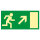 Rettungsweg Schild rechts aufwärts Kunststoff nachl. selbstkl.  400 x 200 mm