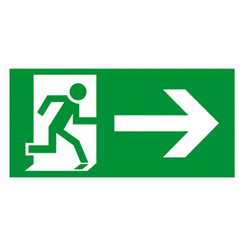 Rettungsweg Schild rechts Kunststoff 400 x 200 mm ISO