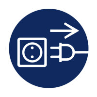 Vor Öffnene Netzstecker ziehen Folie selbstklebend...