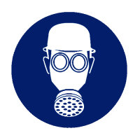 Gebotszeichen Atemschutz u. Kopfschutz tragen 315 mm...