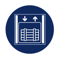 Gebotszeichen Lastenaufzug Folie selbstklebend 200 mm