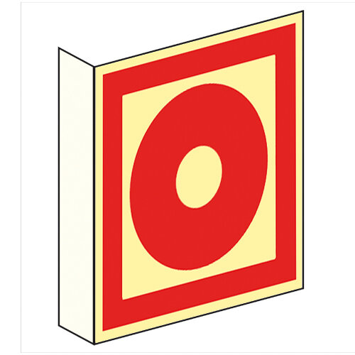 Brandmelder manuell Fahnenschild Kunststoff nachleuchtend 148 x 148 mm