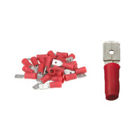 25 teilisolierte Flachstecker 4,7x0,5 rot 0,5 bis 1,5...